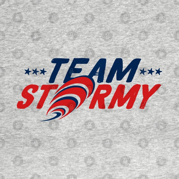 Team Stormy Daniels I Am With Her Red Blue Stars Hurricane Logo by ZAZIZU